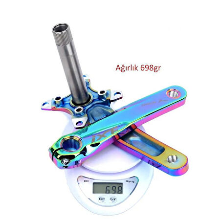 İXF 32T Tek Yaprak Aynakol Seti Göbek+Aynakol+Yaprak 104 BCD bisiklet Krank Seti Rainbow Renk