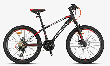 Kron XC 75 24 Jant 13 Kadro MD 21 Vites Çocuk Dağ Bisikleti Siyah Gri Kırmızı