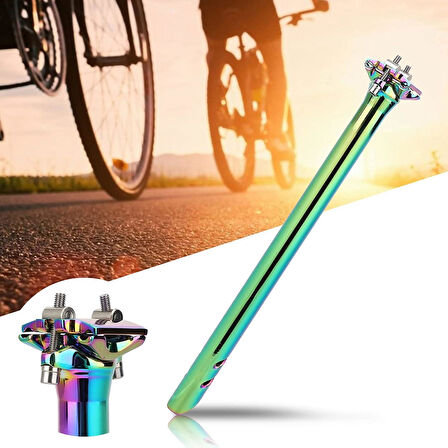 XBYC 676 Düz 27.2mm X 350mm Sele Borusu Bisiklet Koltuk Borusu Alüminyum Rainbow