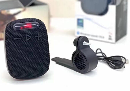 Xbyc 2727 Bluetooth Bağlantılı Hoparlör Su Geçirmez Şarjlı Bisiklet Motosiklet Hoparlörü Siyah