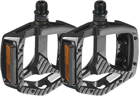 XBYC 1809 Bilyalı Bisiklet Pedalı MTB Alüminyum Alaşımlı Reflektörlü Pedal Siyah Renk