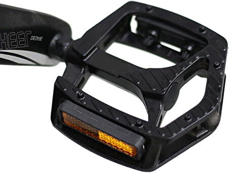 XBYC 1809 Bilyalı Bisiklet Pedalı MTB Alüminyum Alaşımlı Reflektörlü Pedal Siyah Renk