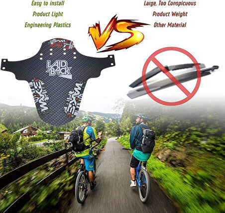 Wake Mtb Bisiklet Çamurluk Trekking Ön Veya Arkaya Takılabilir 4 Adet Cırt Kelepçe Hediyeli Kuru Kafa