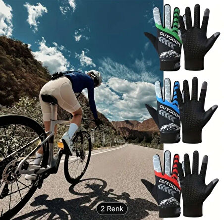 XBYC Outdoor Mtb Mevsimlik Tam Parmak Bisiklet Eldiveni Large Eldiven Mor