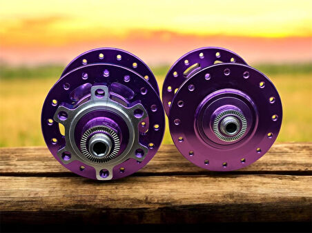 Forte Gt Xbyc 680 Bisiklet Hub Sesli Ön Arka Kaset Göbek Seti 32 Delik 6 Vida Qr Mandal Mor