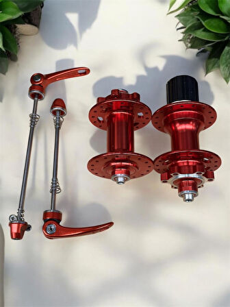 Forte Gt Xbyc 680 Bisiklet Hub Sesli Ön Arka Kaset Göbek Seti 32 Delik 6 Vida Qr Mandal Kırmızı