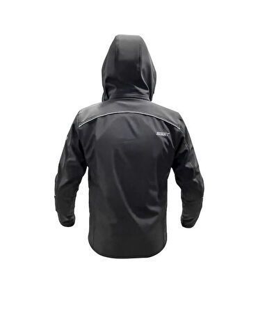 Forte Gt 1084 Babil Full Koruma 4 Mevsim Kışlık Softshell Motosiklet Montu XL Beden Siyah