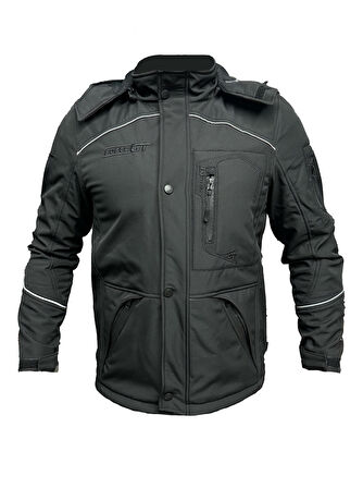 Forte Gt 1084 Babil Full Koruma 4 Mevsim Kışlık Softshell Motosiklet Montu L Beden Siyah