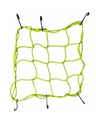 TEX 2010 Ahtapot Motosiklet Kancalı Kask Filesi Evrensel Kask Filesi Plastik Kancalı 40 X 40 Cm Sarı