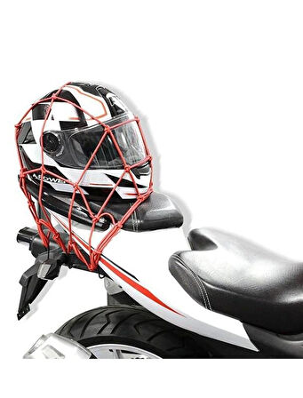 TEX 2010 Ahtapot Motosiklet Kancalı Kask Filesi Evrensel Kask Filesi Plastik Kancalı 40 X 40 Cm Turuncu