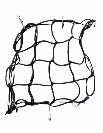 TEX 2010 Ahtapot Motosiklet Kancalı Kask Filesi Evrensel Kask Filesi Plastik Kancalı 40 X 40 Cm Siyah