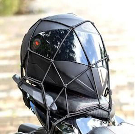 TEX 2010 Ahtapot Motosiklet Kancalı Kask Filesi Evrensel Kask Filesi Plastik Kancalı 40 X 40 Cm Siyah