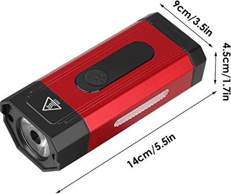 XBYC 6127 800 Lümen Bisiklet Ön Lamba Far Aydınlatma Usb Şarjlı Kırmızı