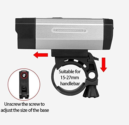 XBYC 6127 800 Lümen Bisiklet Ön Lamba Far Aydınlatma Usb Şarjlı Mavi Renk