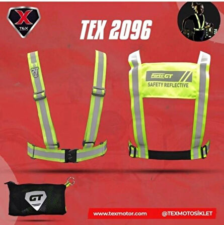 XBYC 2096 Fosforlu Pratik Yelek - Reflektörlü Motosiklet Yeleği Kemeri