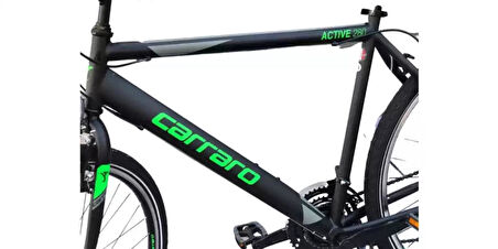 Carraro Active 280 28" Jant 49'Kadro 21 Vites V-Fren Şehir Bisikleti Siyah Gri Yeşil