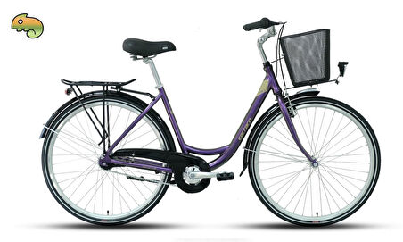 Carraro Tiffany 7.0 28"Jant 50 Cm 7 Vites Kontra Fren Şehir Bisikleti Mat Siyah Hardal (Bukalemun)