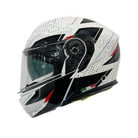 Sway Xbyc 917 Fusıon Full Face Çene Açılır Motosiklet Kaskı L Beden White Black