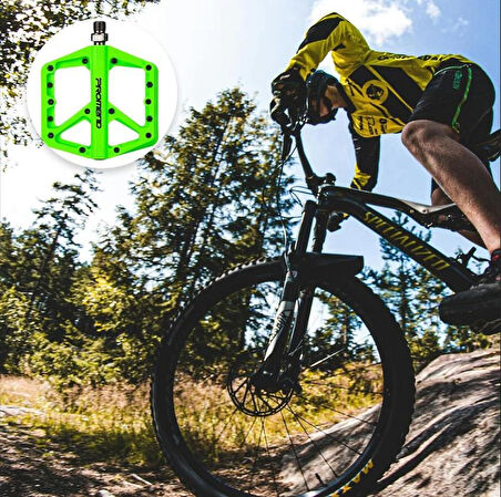 Promend Renkli Platform Pedal MTB Freeride Kaymaz Rulmanlı Plastik Pedal Ultra Hafif Siyah Renk