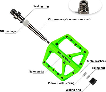 Promend Renkli Platform Pedal MTB Freeride Kaymaz Rulmanlı Plastik Pedal Ultra Hafif Sarı Renk