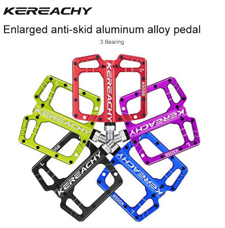 Kereachy 3 Rulmanlı Ultralight Alüminyum Alaşımlı Mtb Bmx Geniş Platform Bisiklet Pedalı Mavi