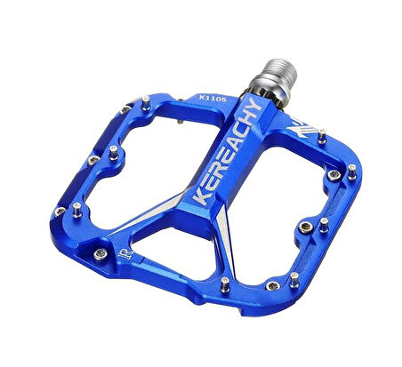 Kereachy 3 Rulmanlı Alüminyum Alaşımlı Mtb Freeride Bmx Geniş Platform Bisiklet Pedalı Mavi