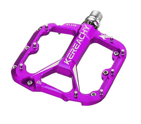 Kereachy 3 Rulmanlı Alüminyum Alaşımlı Mtb Freeride Bmx Geniş Platform Bisiklet Pedalı Mor