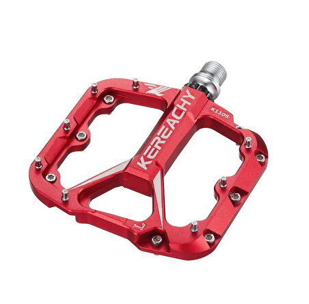 Kereachy 3 Rulmanlı Alüminyum Alaşımlı Mtb Freeride Bmx Geniş Platform Bisiklet Pedalı Kırmızı