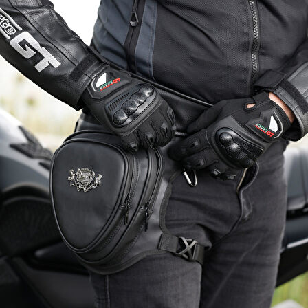 Forte Gt TEX 45 Chopper Bacak Çantası Suni Deri Çanta Motosiklet Bacak Ve Bel Çantası