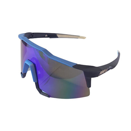 XBYC G4681 %100 Bisiklet Sürüş Gözlüğü Polarize Cam Yarı Çerçevesiz Spor Gözlüğü UV400 Lens Mavi