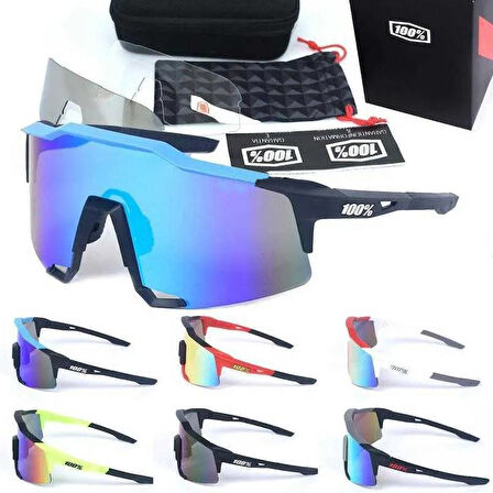 XBYC G4681 %100 Bisiklet Sürüş Gözlüğü Polarize Cam Yarı Çerçevesiz Spor Gözlüğü UV400 Lens Mavi