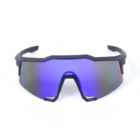 XBYC G4681 %100 Bisiklet Sürüş Gözlüğü Polarize Cam Yarı Çerçevesiz Spor Gözlüğü UV400 Lens Siyah