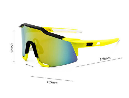 XBYC G4681 %100 Bisiklet Sürüş Gözlüğü Polarize Cam Yarı Çerçevesiz Spor Gözlüğü UV400 Lens Siyah