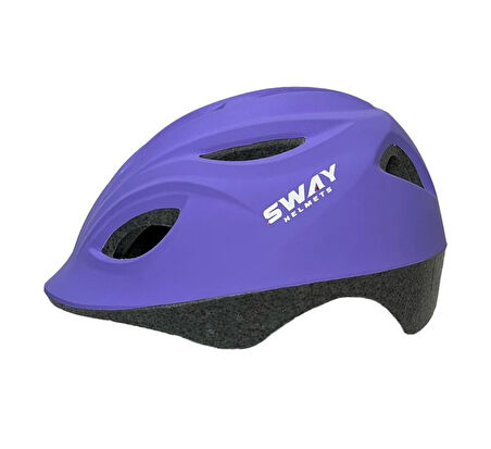 Sway N20 3-9 Yaş Çocuk Bisiklet Kaskı Paten Kaykay Kaskı Çocuk Koruyucu Kask Lila Renk