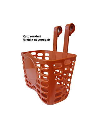 Xbyc 1689 Çocuk Bisikleti Ön Sepet Plastik 16-20 Jant Uyumlu Bisiklet Sepeti Kahverengi Renk