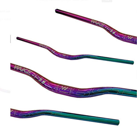 Wake Rainbow Alüminyum Gidon 31,8 mm Riser Mtb Gidon Bisiklet Gidonu Oil Slick 78cm Gidon
