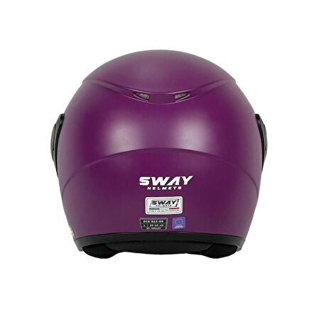 Sway Xbyc 633 Solıd Şeffaf Vizörlü Yarım Motosiklet Scooter Kaskı XLarge Beden Mürdüm