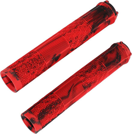 KENZE MTB Elcik Silikonlu Çift Renk Kaymaz Yapı 170 mm Bisiklet Elciği Kolay Kavrama Kırmızı