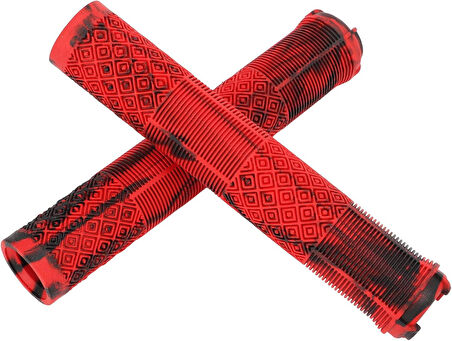 KENZE MTB Elcik Silikonlu Çift Renk Kaymaz Yapı 170 mm Bisiklet Elciği Kolay Kavrama Kırmızı