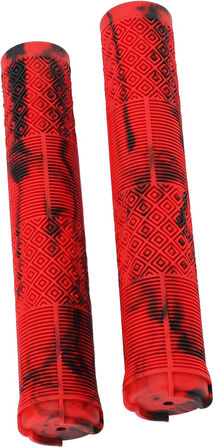 KENZE MTB Elcik Silikonlu Çift Renk Kaymaz Yapı 170 mm Bisiklet Elciği Kolay Kavrama Kırmızı