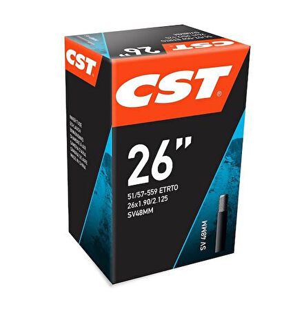 CST 26 Jant İç Lastik 26X1.90/2.125 48mm SV OTO Sibop Bisiklet İç Lastiği Uzun Araba Siboplu Lastik