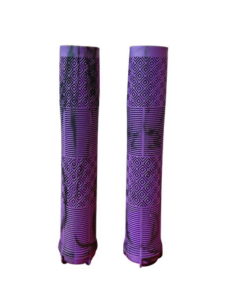 KENZE MTB Elcik Silikonlu Çift Renk Kaymaz Yapı 170 mm Bisiklet Elciği Kolay Kavrama Mor