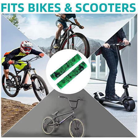 KENZE MTB Elcik Silikonlu Çift Renk Kaymaz Yapı 170 mm Bisiklet Elciği Kolay Kavrama Mor
