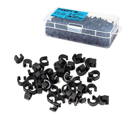 Bisiklet Kablo/Hortum Klipsi - TOOPRE, C-Klips, Plastik, 500'lü Bisiklet Kablo Kelepçesi