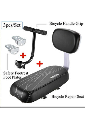 Sarissa Bisiklet Arka Bagaj Üstü Çocuk Koltuğu Sırt Dayamalı (Basamaklı - Gidonlu) Bagaj Koltuğu