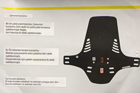Wake Mtb Bisiklet Çamurluk Trekking Ön Veya Arkaya Takılabilir 4 Adet Cırt Kelepçe Hediyeli Skulls Kurukafa