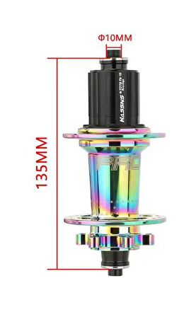 Hassns Pro 7 Rainbow Bisiklet Göbek Seti Arka Kaset Göbek Seti 32 Delik 6 Vida Qr Mandal