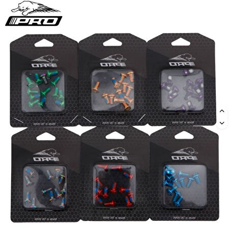PRO Bisiklet Scooter Fren Disk Vidası Rotor Civatası 6 Vida MTB Rotor Vidası 12li Paket Mor Renk