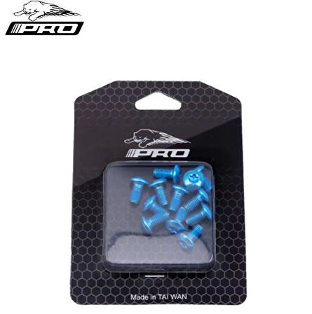 PRO Bisiklet Scooter Fren Disk Vidası Rotor Civatası 6 Vida MTB Rotor Vidası 12li Paket Mavi Renk