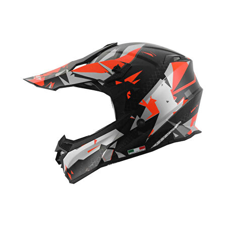 Sway 617 Full Face Cross Kapalı Bisiklet Motosiklet Enduro Chaos Kaskı XXL Beden Kırmızı